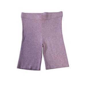 Anthropologie FLAT WHITE Women's Ribbed Knit pink biker Shorts medium